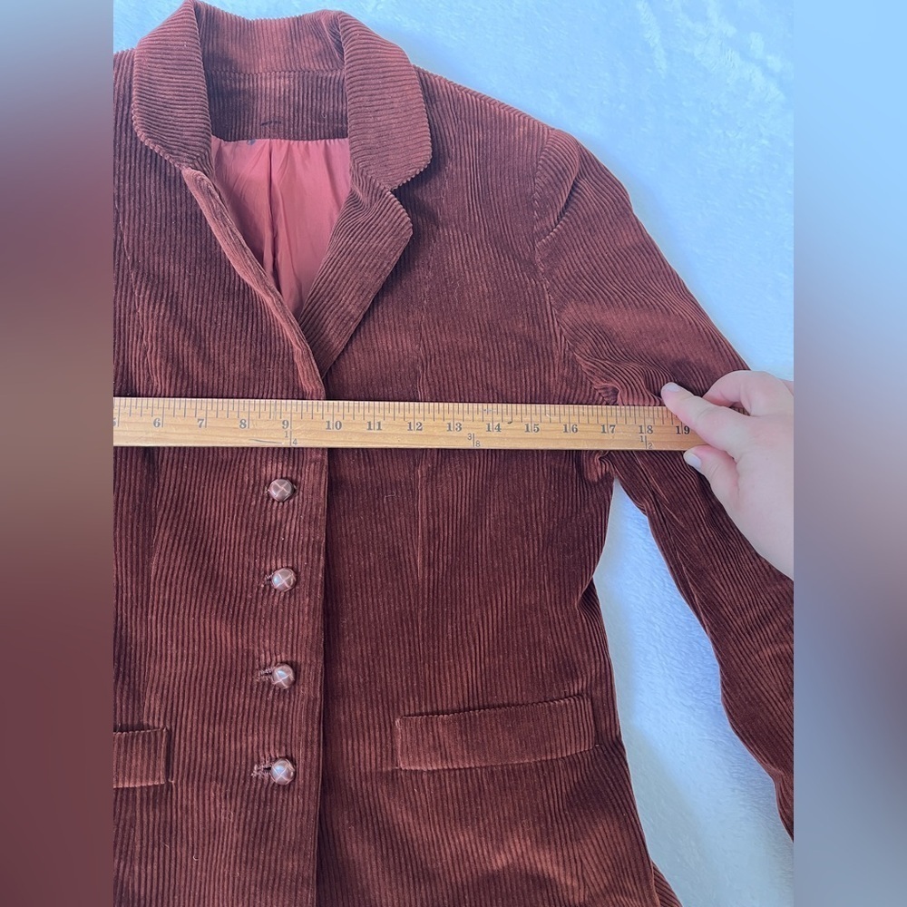 Avon Fashions Vintage Sz 9/10 Brown Corduroy Blazer Professor Academia Cottage - Picture 13 of 14